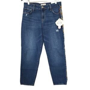 Knox Rose NWT Chevron Geometric Straight Leg Jeans 8